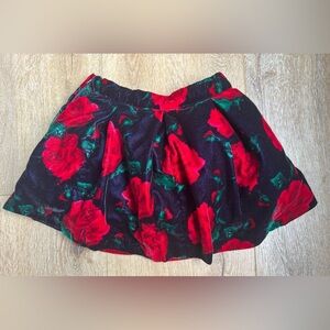 NWOT Janie and Jack Rose Navy and Red Velvet Skirt - Size 18-24 Months